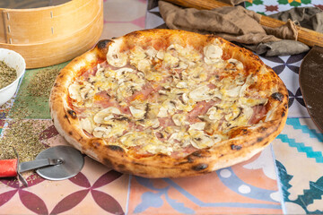 pizza with mushrooms