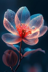 A breathtaking macro shot capturing the unfolding of a virtual blossom
