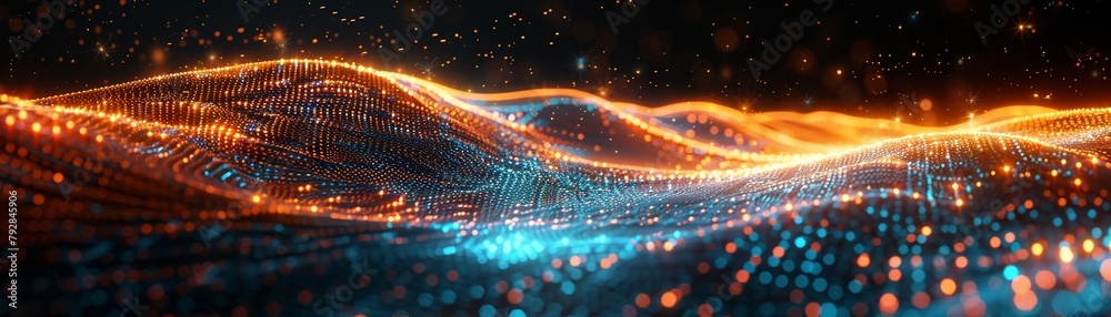 Fototapete A stunning digital artwork capturing the dynamic movements of code patterns.