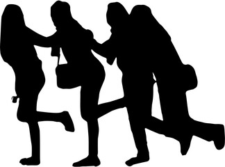 silhouettes of people