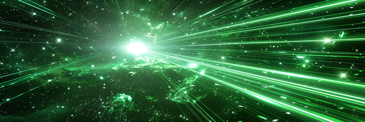 Green  light burst speed montion background, green Explode particles freeze  splash, gsuitable for futuristic, technology, or energy concept designs, banner, copy space, 