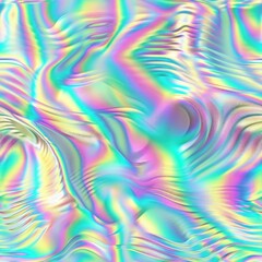 Seamless pattern of iridescent fabric waves