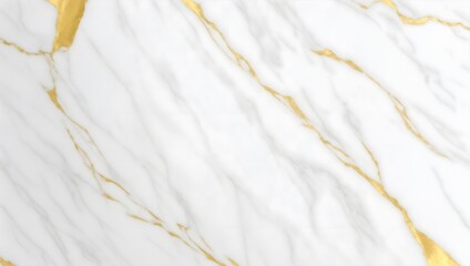 Smooth white marble surface with subtly interwoven gold veins - elegant backdrop for luxury designs - obrazy, fototapety, plakaty