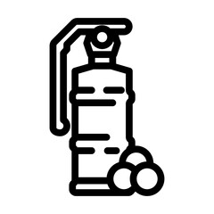 grenade paintball game line icon vector. grenade paintball game sign. isolated contour symbol black illustration