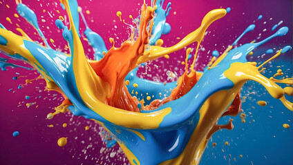 Rainbow background. Colorful paint splash.