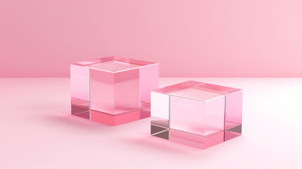 Crystal cubes. Graphic design in style of dreamy core