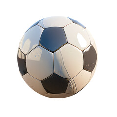 Fototapeta premium A realistic soccer ball with a shadow, indicating light source from the top right, on a transparent background.