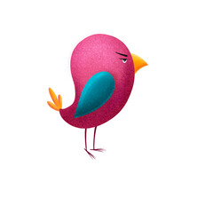 Cartoon angry pink bird