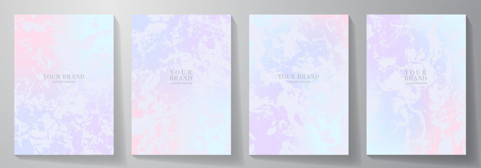 Elegant cover design set. Pink and blue modern luxury vector art background. Premium fashionable template for cover design, invitation, wedding card, brochure, catalog, note book, menu design.