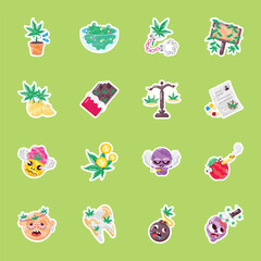 Bundle of Marijuana Addictions Flat Stickers 

