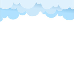 Paper Cut Clouds Top Border 