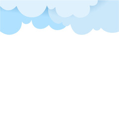 Paper Cut Clouds Top Border 