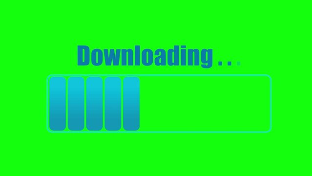 Downloading process bar in greenscreen Animation, downloading process animation, Downloading bar indicator greenscreen