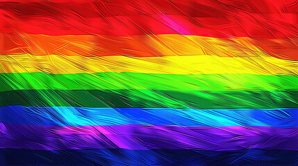 Vibrant Rainbow Flag Rippling in Celebration of LGBT Pride