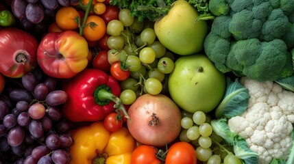 a close up of various fruits and vegetables - Powered by Adobe