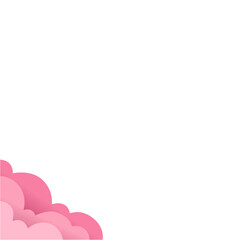 Pink Paper Cut Clouds  Corner Border 