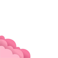 Pink Paper Cut Clouds  Corner Border 