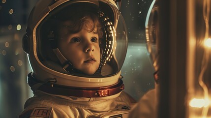 Weltraumträume: Ein Kind blickt in die Zukunft