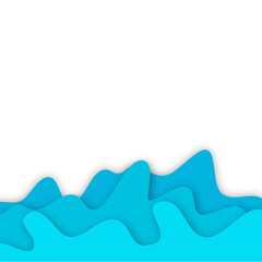 Blue Paper Cut Waves