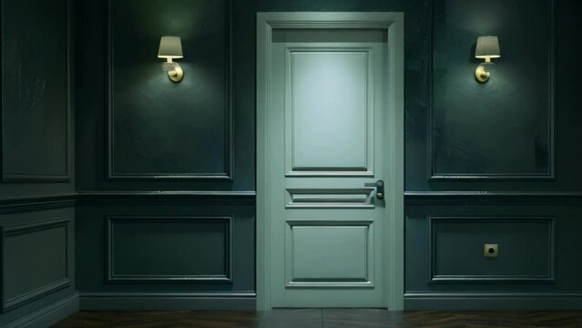 video empty room with closed door