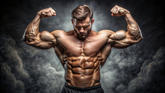 A shirtless muscular man, showing off his defined chest and rippling muscles