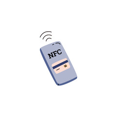 NFC smartphone payment vector illustration