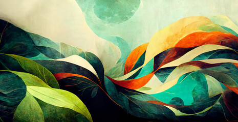 Abstract Color background with retro organic feel.

