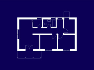 Floor plan of a modern apartment. Vector blueprint. Architectural background.