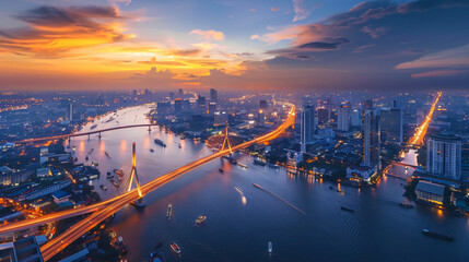 Bangkok City - Beautiful sunset view 