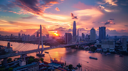 Bangkok City - Beautiful sunset view 