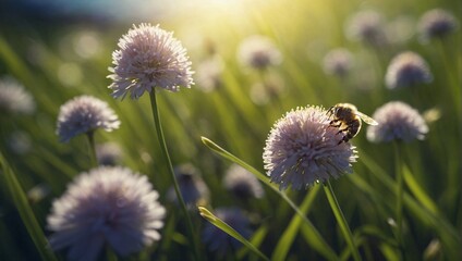 Golden Hour Pollination - AI generated