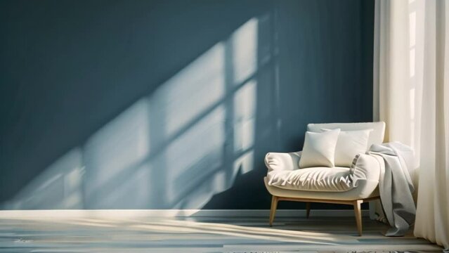 video bright room with sofa and armchairs