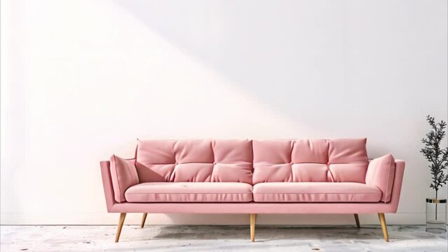 video bright room with pink sofa