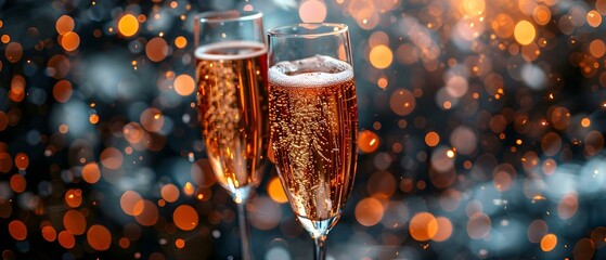 New Years Eve party with festive crowd fireworks and champagne toasts. Concept New Years Eve Party, Festive Crowd, Fireworks, Champagne Toasts - obrazy, fototapety, plakaty