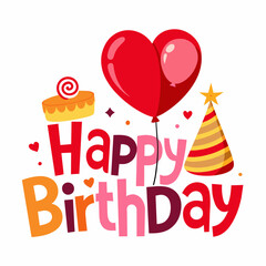 Happy Birthday text vector illustration (7)