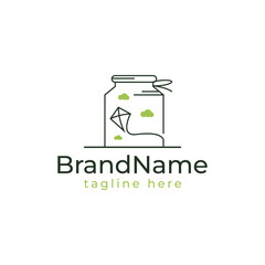 vector Kite with Jar   logo design icon Suitable for kite shop business   element  vector