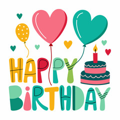 Happy Birthday text vector illustration (32)