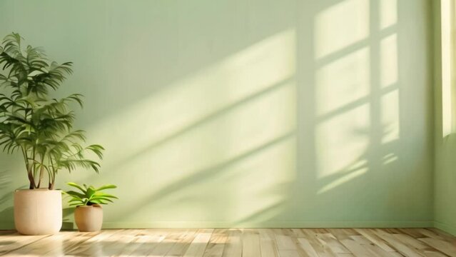 video empty space and two potted ornamental plants