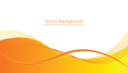 Wave business template, Abstract orange and yellow curved lines background, modern pattern for website design, Template brochure design