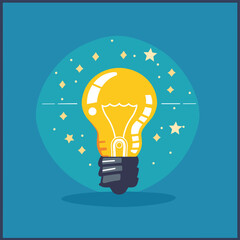 Light bulb idea creative thinking concept flat vector illustration