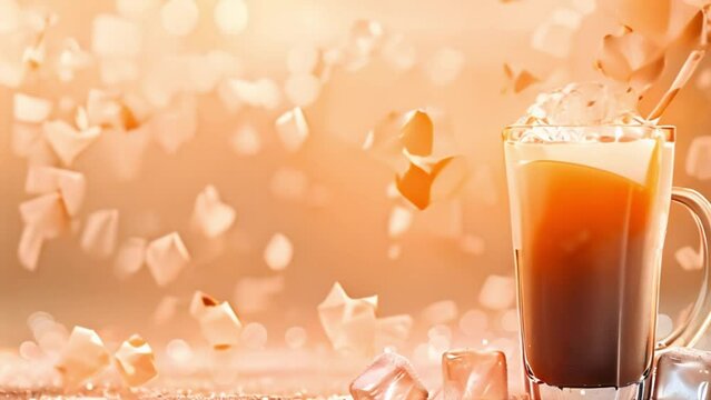 vide cold coffee drink with milk