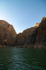 Fototapeta na wymiar Cliffs and the Euphrates river in Dark Canyon aka Karanlik Kanyon in Erzincan