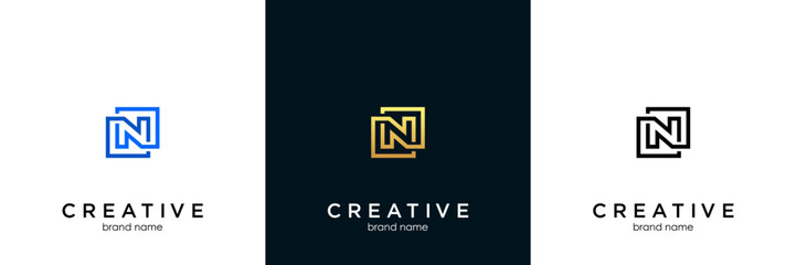 Letter N logo icon design template elements