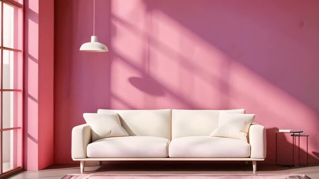 video living room with white sofa