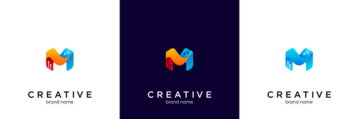 Letter M logo icon design template elements