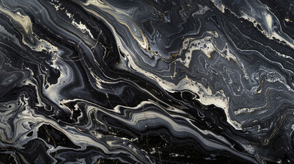 Luxurious Black Marble Background with Striking Veins