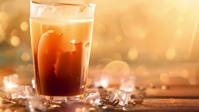 vide cold coffee drink with milk