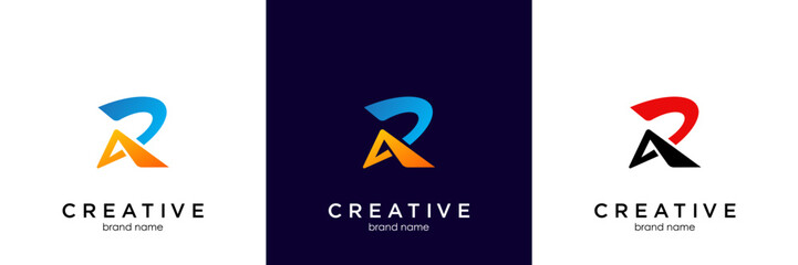 Letter R with Arrow . Letter R arrow logo design . vector illustration