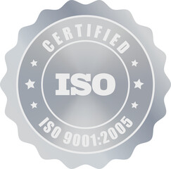ISO Seal in Silver , ISO Stamp, Certified Company Certificate, ISO 9001:2005, Quality Certificate, Silver