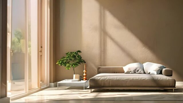 video brown bedroom with sofa